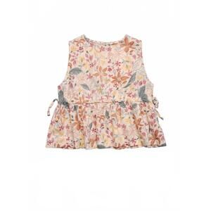 NEW PLAY UP girl's flowers drawstring top in multi